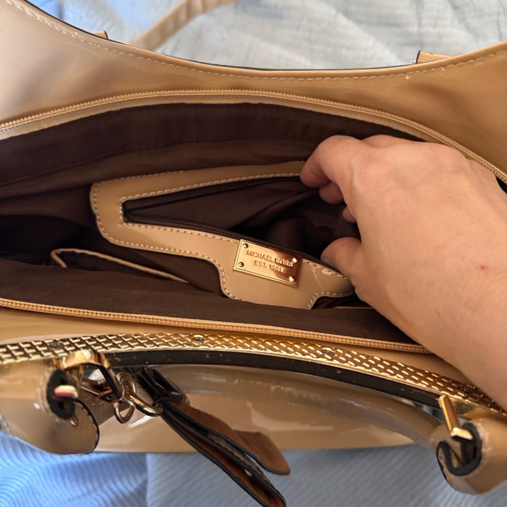 Michael Kors Brown and Leopard Print Satchel - Picture 4 of 9